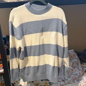 Striped Gray and Cream Men's Sweater